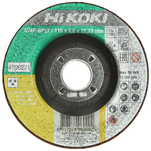 HiKOKI Schruppscheibe 115x6,0x22,23 mm, Inox, DPC, 4100221