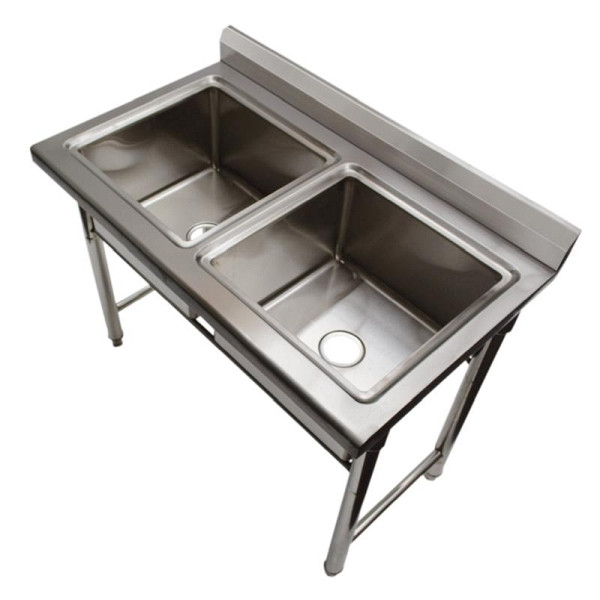 ALLPAX Edelstahl Spültisch 2 Becken, 1100 x 650 x 850 mm, 10007191
