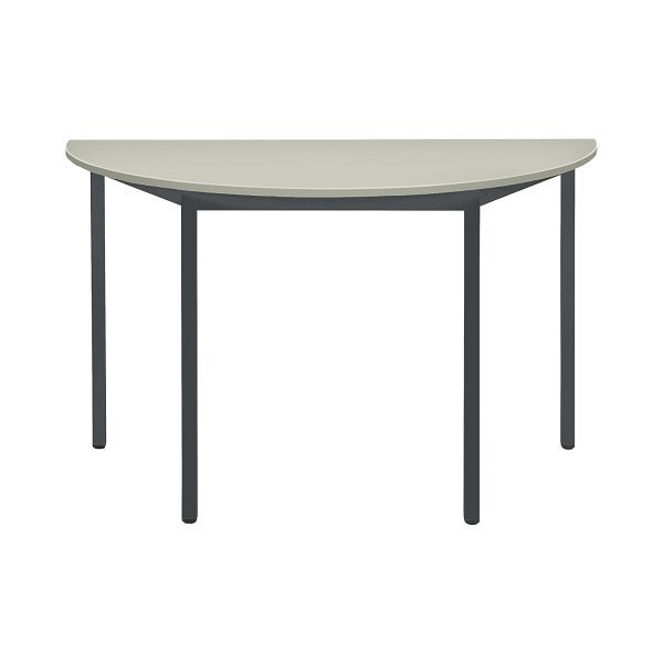 Bisley MULTI Desking Mehrzwecktisch, halbrund 19 mm, Dekor G grau, Gestell anthrazitgrau, H 740 x B 1200 x T 600 mm, MTH1206G334