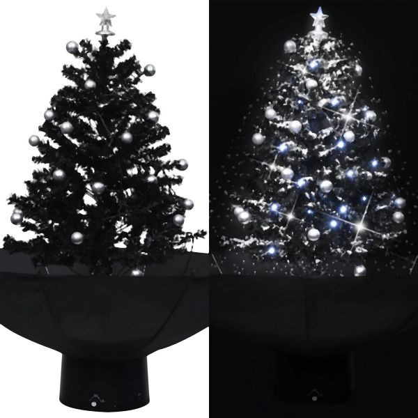 vidaXL Schneiender Weihnachtsbaum mit Schirmfuß Schwarz 75 cm PVC, 289931