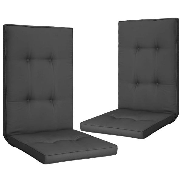 vidaXL Gartenstuhl Auflage 2 Stück Anthrazit 120 x 50 x 5 cm, 47508