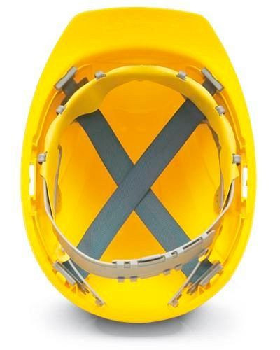 Schuberth Bauschutzhelm mit 4-Punkt-Gurtband, gemäß DIN-EN 397, gelb, 116353