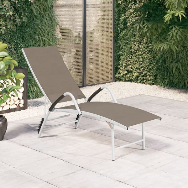 vidaXL Sonnenliege Textilene und Aluminium Taupe, 310523