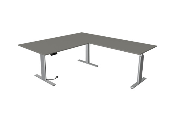 Kerkmann Sitz-/Stehtisch Move 3 silber B 2000 x T 1000 mm mit Anbauelement 1200 x 800 mm, grafit, (Montage), 10235812-1