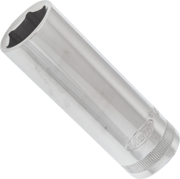 VIGOR Steckschlüsseleinsatz, lang, Vierkant hohl 12,5 mm (1/2 Zoll), Außen-Sechskant Profil, 18 mm, V2589N