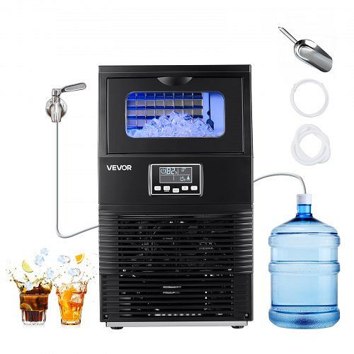 VEVOR Eismaschine 41 kg/Tag, 5 kg Speicher, Edelstahl, LED-Anzeige, Selbstreinigung, für Hausbar & Restaurant, SYYTSFBZBJX1EN9SV001V2