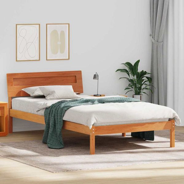 vidaXL Bettgestell Wachsbraun 80 x 200 cm Massivholz Kiefer, 872799