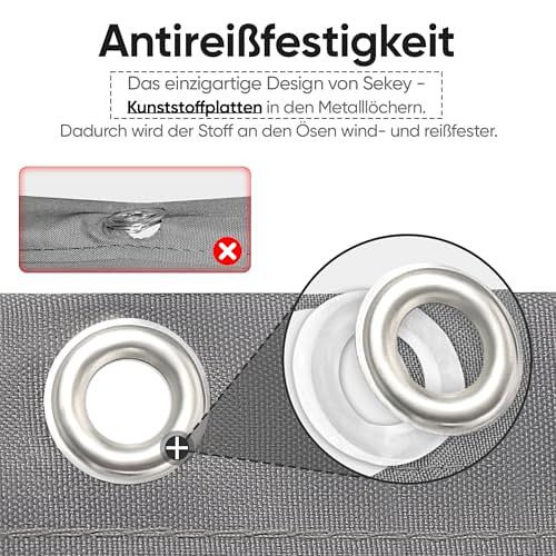 Sekey Balkon Sichtschutz Balkonabdeckung Balkonverkleidung blickdichte Wind- und UV-Schutz, Hellgrau 0,9 x 3 m, 3520930LG