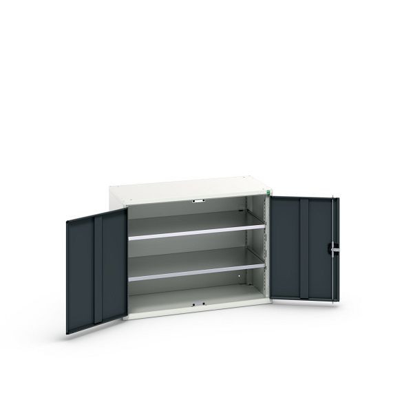 bott verso Flügeltürschrank, mit 2 Fachböden, BxTxH: 1050 x 550 x 800 mm, Lichtgrau / Anthrazitgrau, 16926238.19