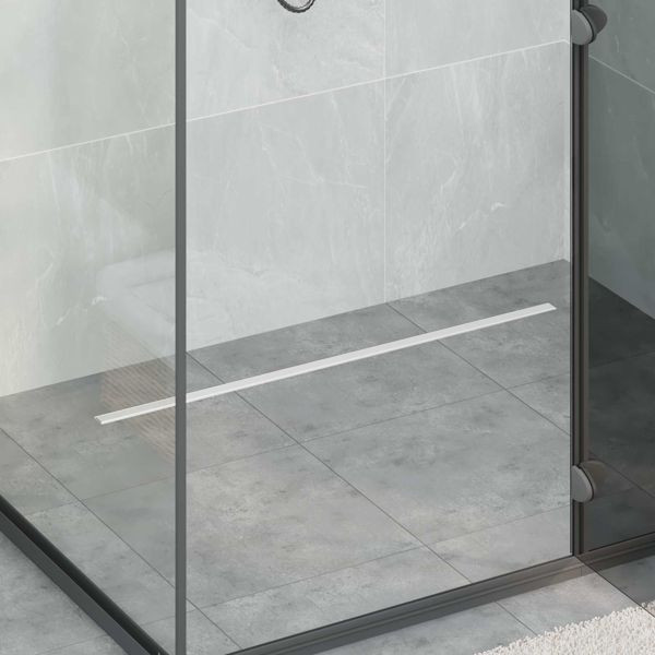 vidaXL 360° Duschablauf mit slim Modell Silber 90 cm Edelstahl 304, 42015989