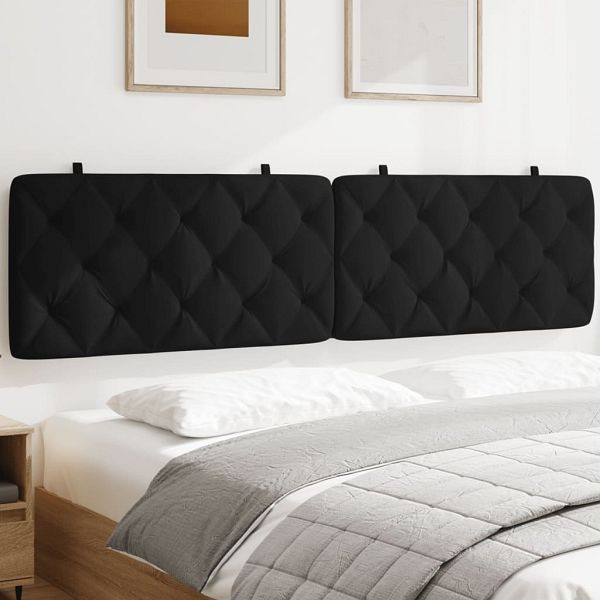 vidaXL Kopfteil-Kissen Schwarz 200 cm Samt, 374749, 8721012271036