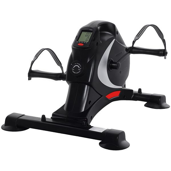 SPORTNOW Mini-Trainingsrad, Fußpedaltrainer, Trainingsgerät mit 8 Widerstandsstufen, LCD-Display, Metall, Kunststoff, Schwarz, A90-383V00BK