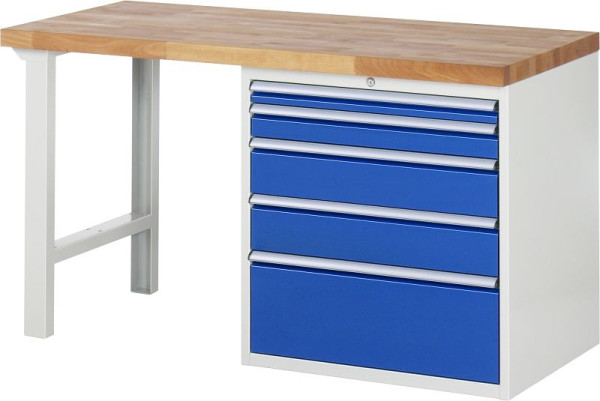 RAU Werkbank Serie 7000 - Modell 7611, B1500 x T700 x H890 mm, Systemunterbau B1500 x T650 x H850 mm, 03-7611A1-157B4M.11