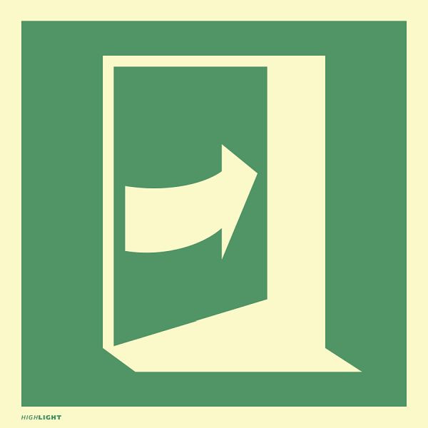 Moedel Tür öffnet durch Drücken auf der rechten Seite, Folie, nachleuchtend, 160-mcd, 100x100mm, 104351