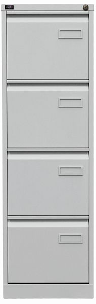 Bisley LIGHT Hängeregistraturschrank, einbahnig 4 HR-Schubladen, lichtgrau, IPCCA14645