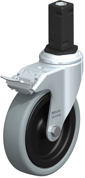 Blickle LKRA-VPA 126G-11-FI-EV14 Apparate-Lenkrolle mit Expander & Feststeller, Vollgummi, Grau, 848362