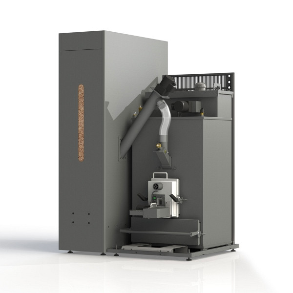 Solarbayer Pelletkessel PLT-45 AC, 45 kW Pelletheizung mit App Steuerung, 300804500