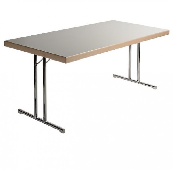 Kaiser-Sitzmöbel Klapptisch Modell KT620, 160x80cm, ca. 74cm hoch, Farbe: weiß, T-Fuß-Form, Kanten: Form 15, VE: 4 Stück, KT620-15DB-160x80SLPW