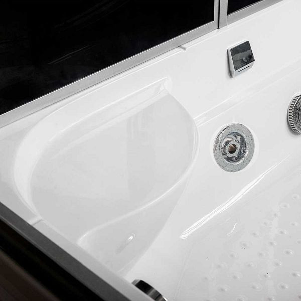 TroniTechnik Duschtempel Fertigdusche Whirlpool Komplettdusche LIMNOS 170 cm x 90 cm, Acrylbadewanne, Rundum-Sicherheitsglas, 1115