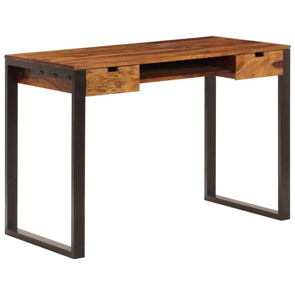 vidaXL Schreibtisch 110 x 55 x 78 cm Massivholz und Stahl, 247963