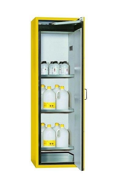 asecos Sicherheitsschrank S-CLASSIC-90, S90.196.060.WDASR in sicherheitsgelb RAL 1004 mit 3x Fachboden (Edelstahl), 30230-002-33454