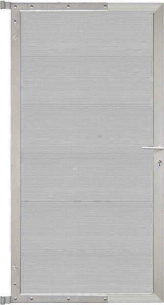 T&J MAX-XL-Tor-Komplettset, 90 x 173 cm, Füllung smoke white, Rahmen silber, 44041
