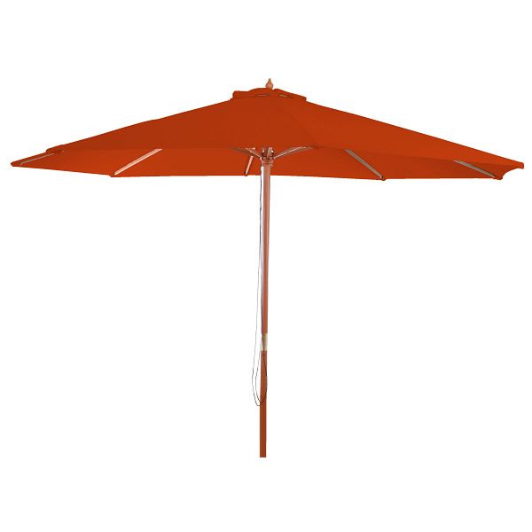 Mendler Sonnenschirm Florida, Gartenschirm Marktschirm, Ø 3m Polyester/Holz, terracotta, 97722