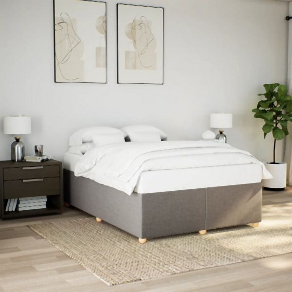 vidaXL Bettgestell ohne Matratze Taupe 140x190 cm Stoff, 3284733