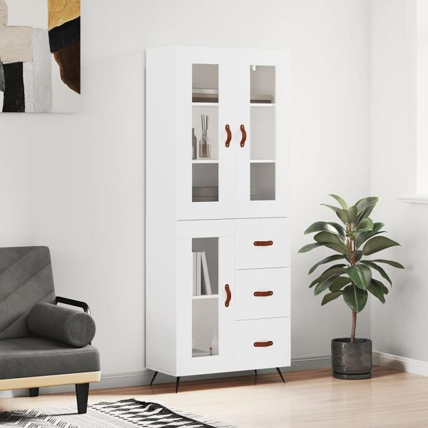 vidaXL Highboard Weiß 69,5x34x180 cm Holzwerkstoff, 3198569