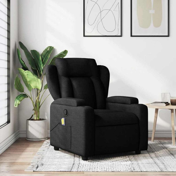 vidaXL Massage-Relaxsessel, schwarzer Stoff, 3205570