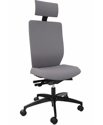 DENIOS Bürostuhl Stilo ES operator, Syncro-Activ-Balance-Technik, Nackenstütze, grau, 292435