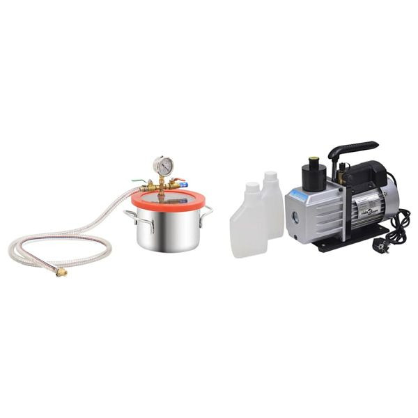 vidaXL Vakuumkammer mit 2-stufiger Pumpe 3,7 L, 3100537