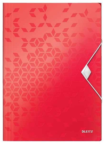 LEITZ 4599 Eckspannermappe WOW, A4, PP, rot metallic, 4599-00-26