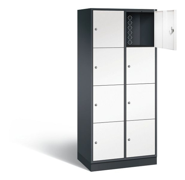 C+P XL-Schließfachschrank Intro, H1950xB820xT490mm, Farbe: Schwarzgrau / Verkehrsweiß, 8470-202 S10222