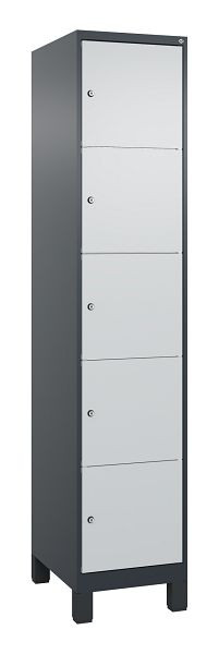 C+P Schließfachschrank Classic PLUS, Füße, 1950x400x500mm, 7016/7035, mit 5 Fächern, 080010-125 S10013