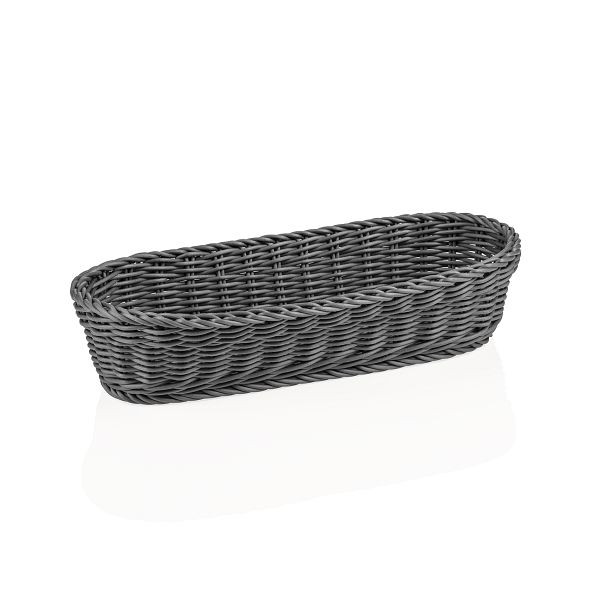 WAS Baguettekorb WEAVER PRO Systemkörbe, 40 x 16 x 8 cm, oval, grau, Polypropylen, 5075440