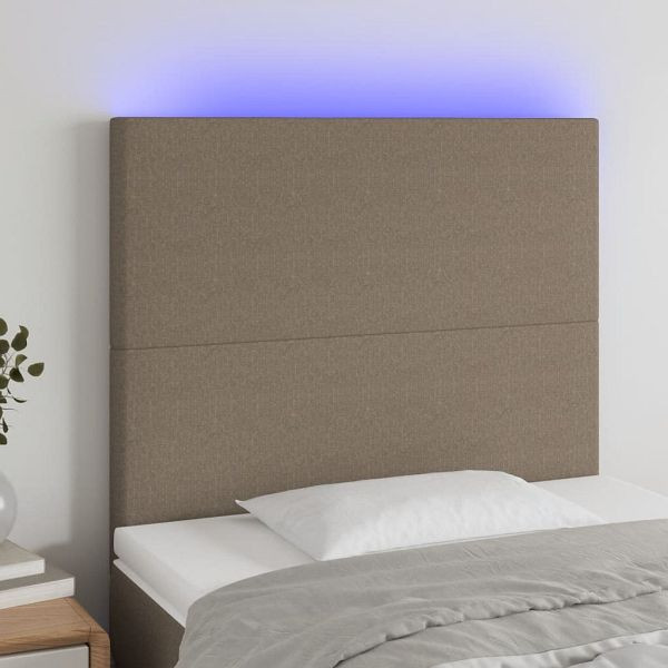 vidaXL LED Kopfteil Taupe 90x5x118/128 cm Stoff, 3122130