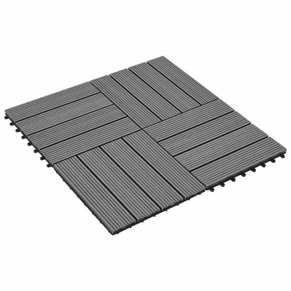 vidaXL Terrassenfliese 22-teilig Grau 30 x 30 cm WPC, 3444828