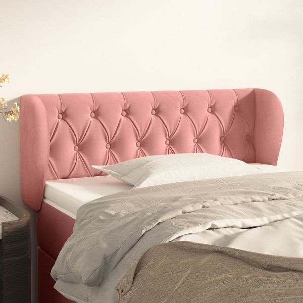 vidaXL Kopfteil mit Ohren Rosa 103x23x78/88 cm Samt, 3117527