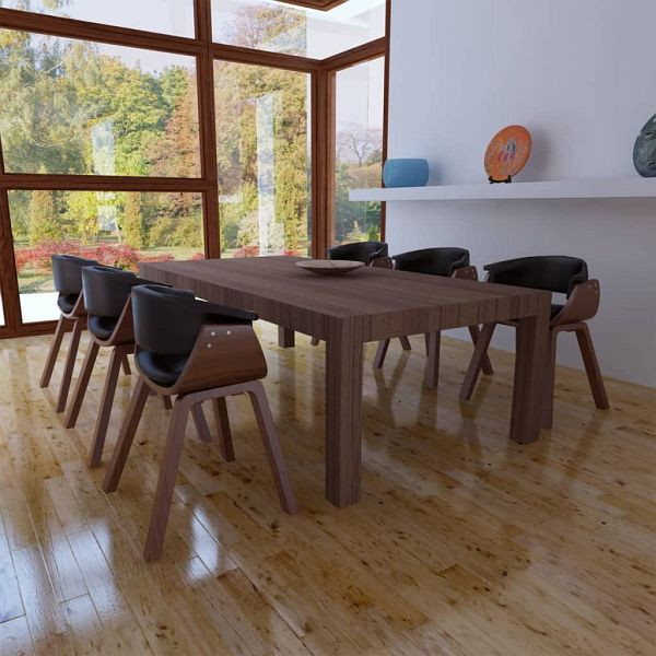 vidaXL Esszimmerstühle 6 Stück Bugholz und Kunstleder, 270552