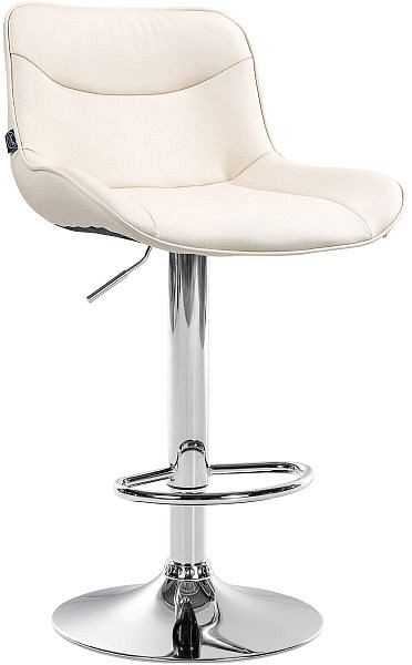 CLP Barhocker Vonore Kunstleder chrom, creme, 323572