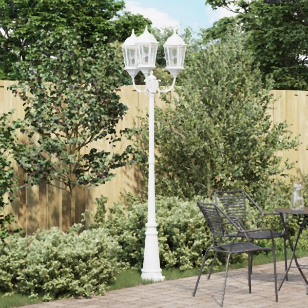 vidaXL Gartenlaterne Weiß Aluminium 61 x 53 x 235 cm, 42000334