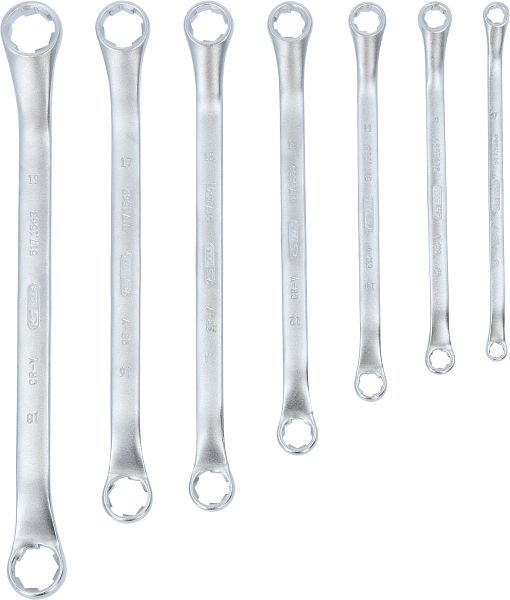 KS Tools RESCUEpower Doppel-Ringschlüssel-Satz, gekröpft 7-tlg 6-19mm, 517.1555