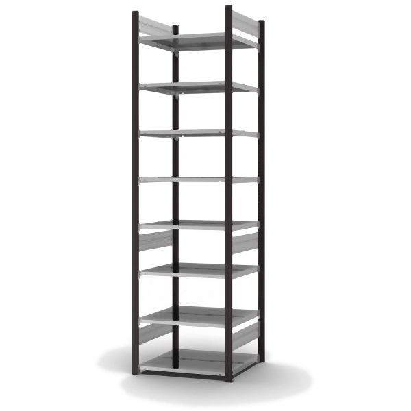 hofe Grundregal, zerlegt, 8 Böden 2700 x 600 x 750 mm, verzinkt Stützprofile - anthrazitgrau/RAL 7016, HAG27607DA