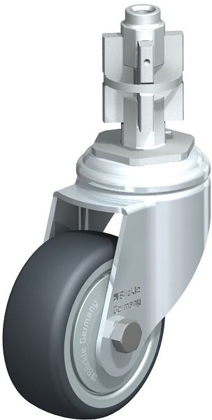 Blickle LKRA-TPA 80K-11-FK-E15 Apparate-Lenkrolle mit Expander, Thermoplastisches Gummi-Elastomer, Grau, 665232