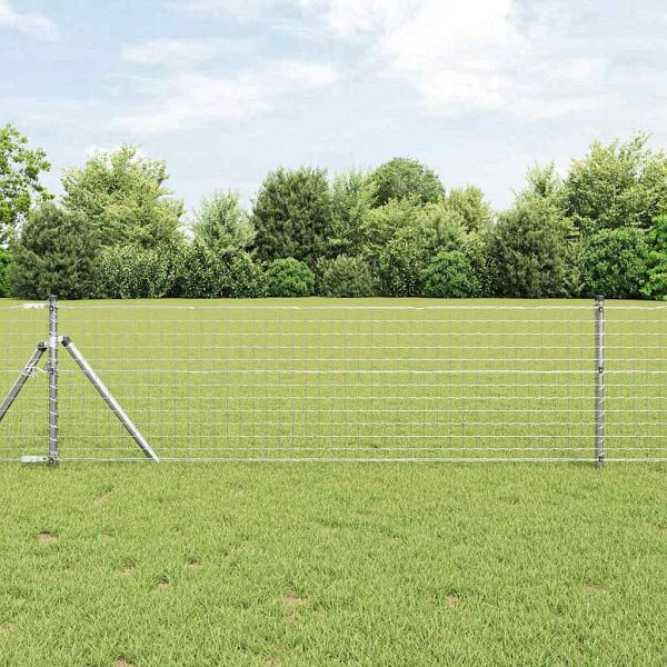 vidaXL Eurozaun Silber 0,4 x 50 m Feuerverzinktes Eisen, 42004698