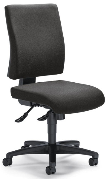 Deskin Bürodrehstuhl COMFORT R ohne Armlehnen, Fußkreuz Polyamid schwarz, Bezug Stoff, Basic G anthrazit, 258270
