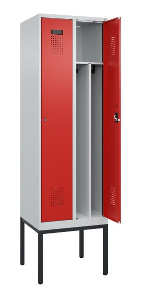 C+P Spind Evolo PLUS, Gestell, 2 Abteile, 2120x600x500mm, 7035/3000, Verschluss Zylinderschloss, 0490307-20F S10030