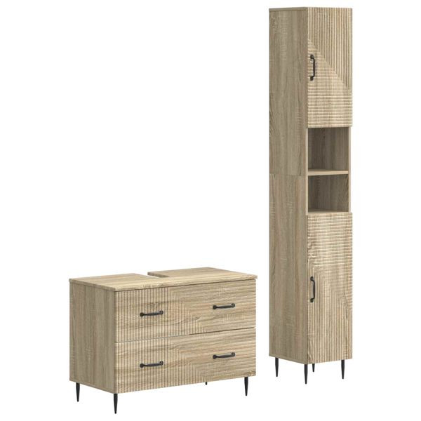 vidaXL 2-teiliges Badezimmer Schrank Set HAARLEM Sonoma-Eiche, 3417533