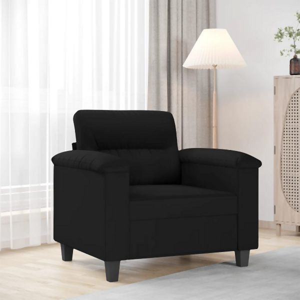 vidaXL Sessel Schwarz 60 cm Mikrofasergewebe, Platz zum Plaudern, 359552